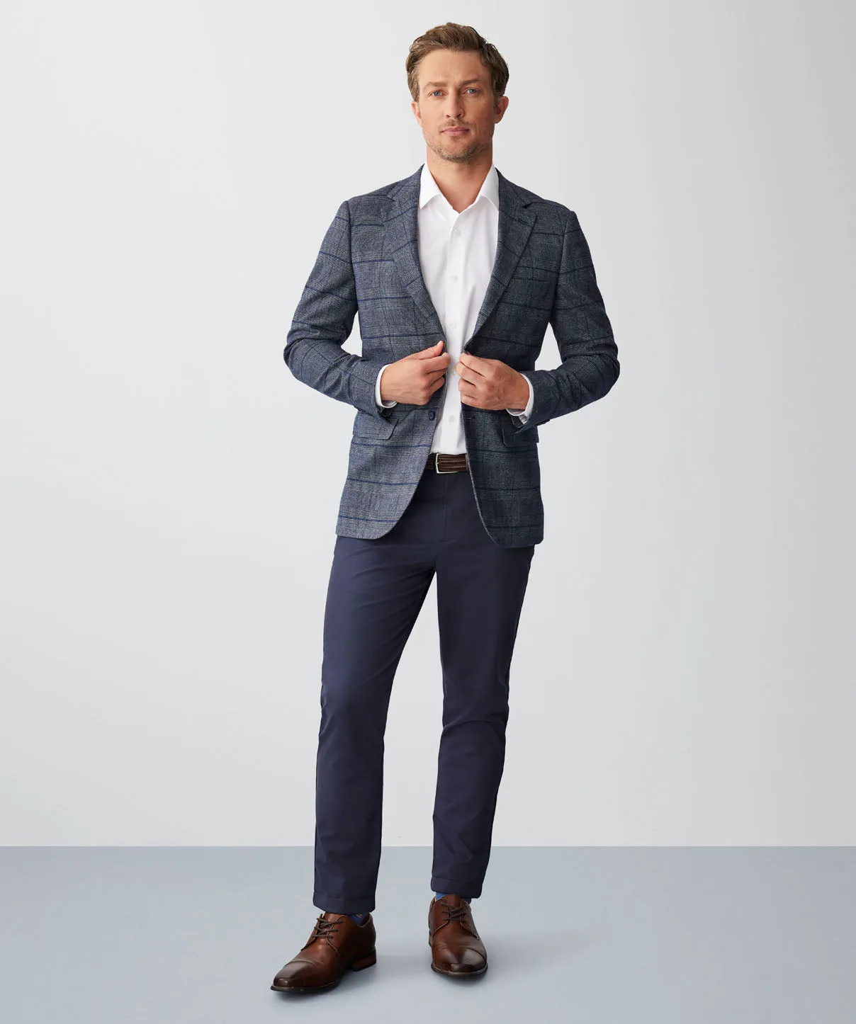 Brushed Prince of Wales Sports Jacket - Navy sold by GAZMAN product image thumbnail 4