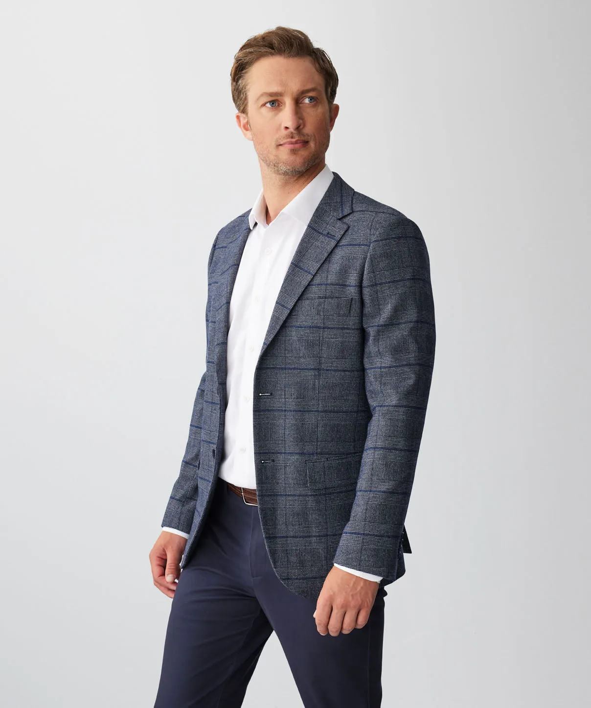Brushed Prince of Wales Sports Jacket - Navy sold by GAZMAN product image thumbnail 5