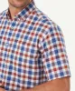 Casual Slub Check Short Sleeve Shirt - Navy Melange sold by GAZMAN
