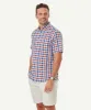 Casual Slub Check Short Sleeve Shirt - Navy Melange sold by GAZMAN