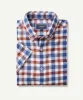 Casual Slub Check Short Sleeve Shirt - Navy Melange sold by GAZMAN