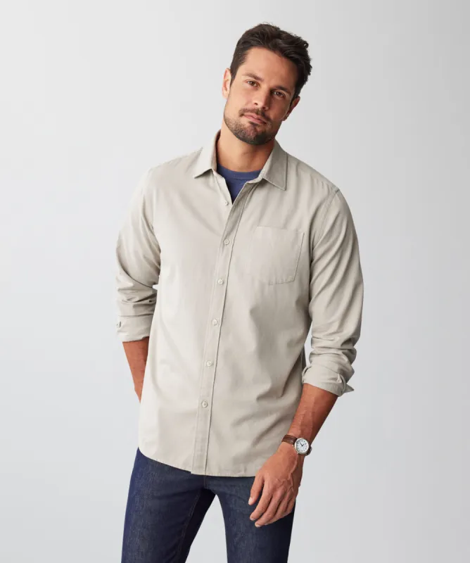 Casual Bedford Long Sleeve Shirt - Peat sold by GAZMAN