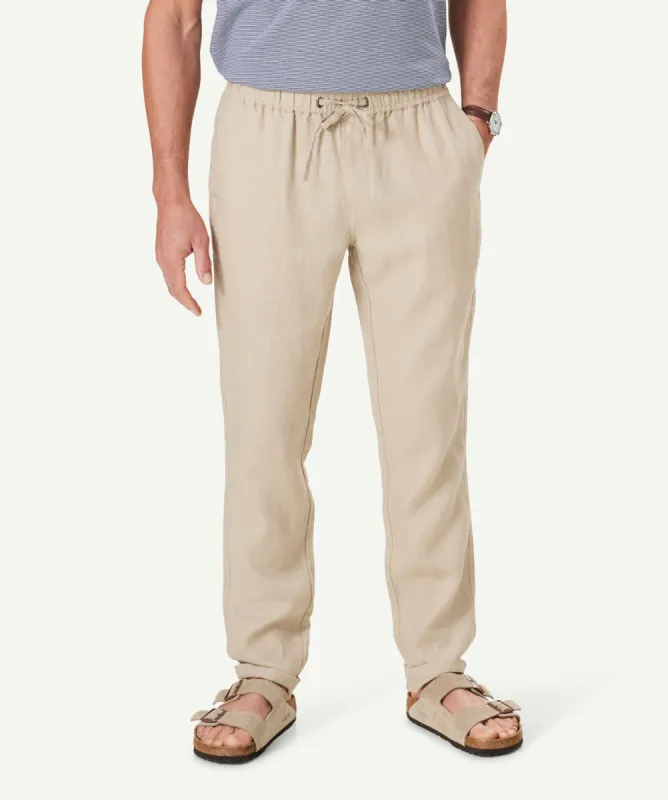 Evans Linen Pant - Sand sold by GAZMAN