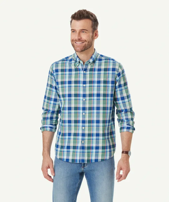 Casual Clubhouse Check Long Sleeve Shirt - Multi Check sold by GAZMAN