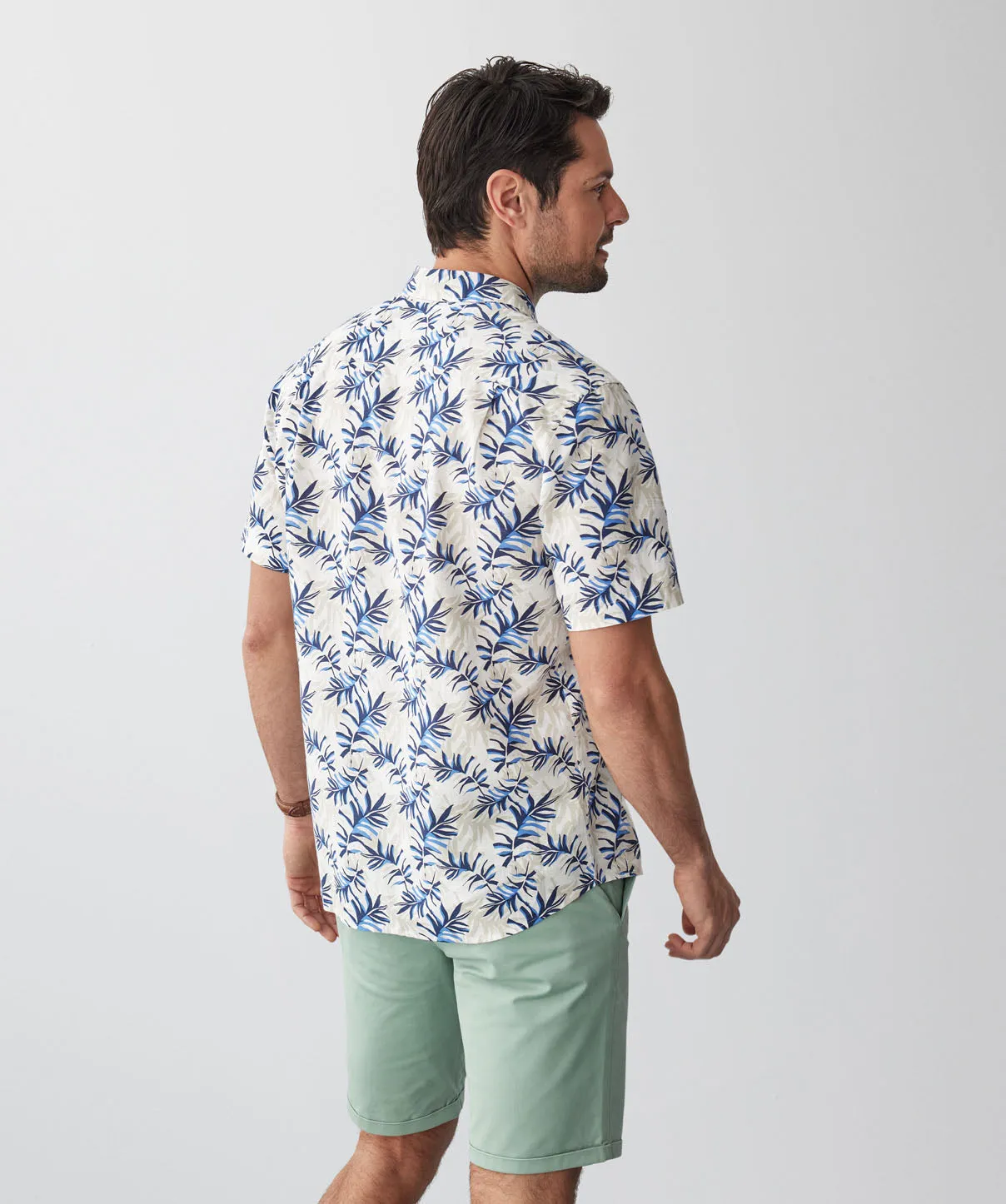 Linen Blend Tropical Print Short Sleeve Shirt - Multi Print sold by GAZMAN product image thumbnail 3