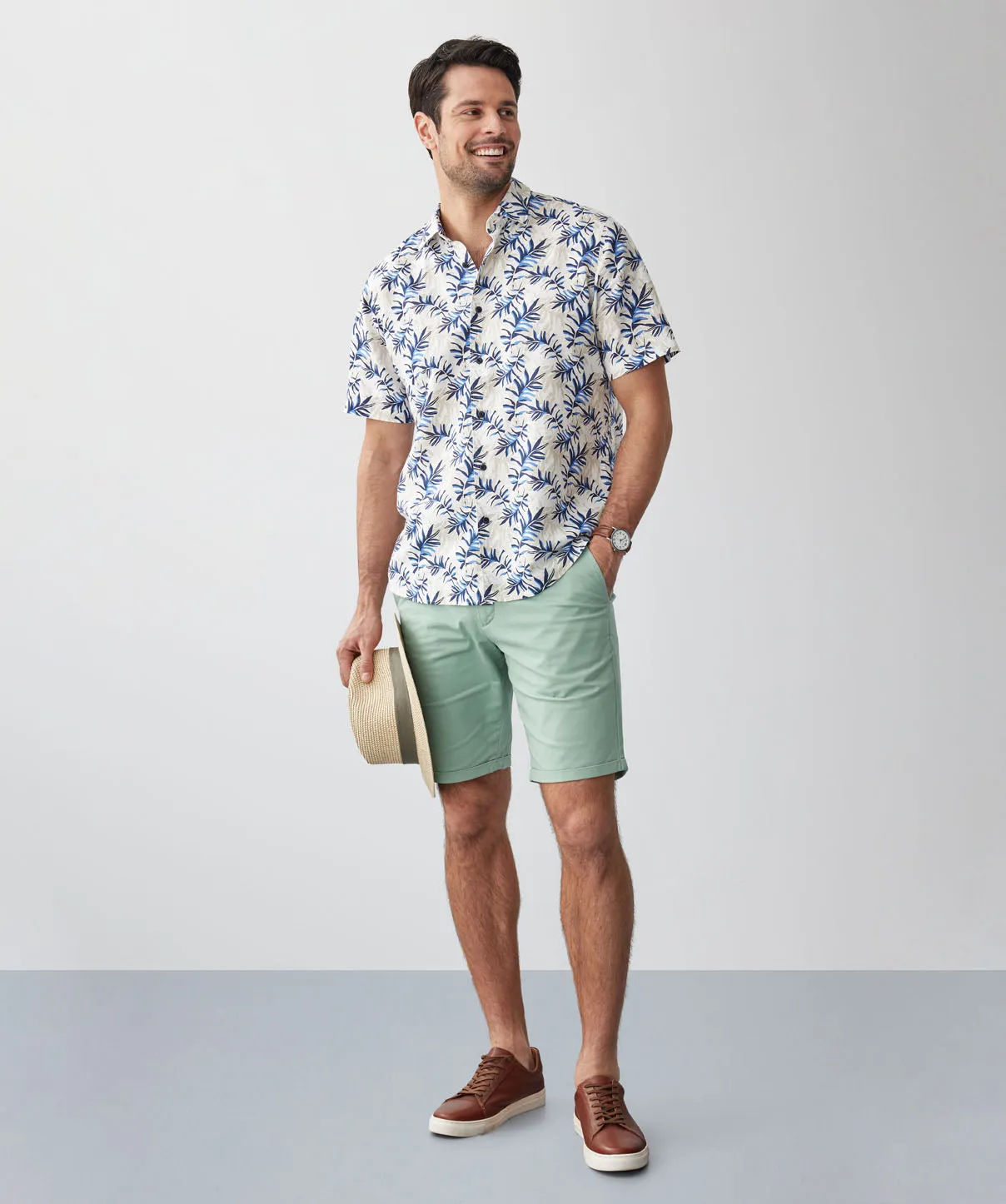 Linen Blend Tropical Print Short Sleeve Shirt - Multi Print sold by GAZMAN product image thumbnail 5