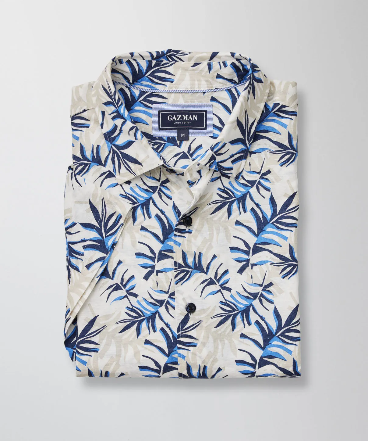 Linen Blend Tropical Print Short Sleeve Shirt - Multi Print sold by GAZMAN product image thumbnail 2