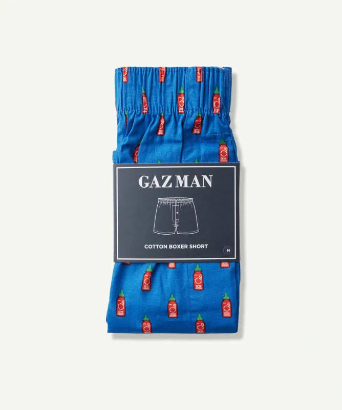 Hot Sauce Print Boxers - Blue sold by GAZMAN