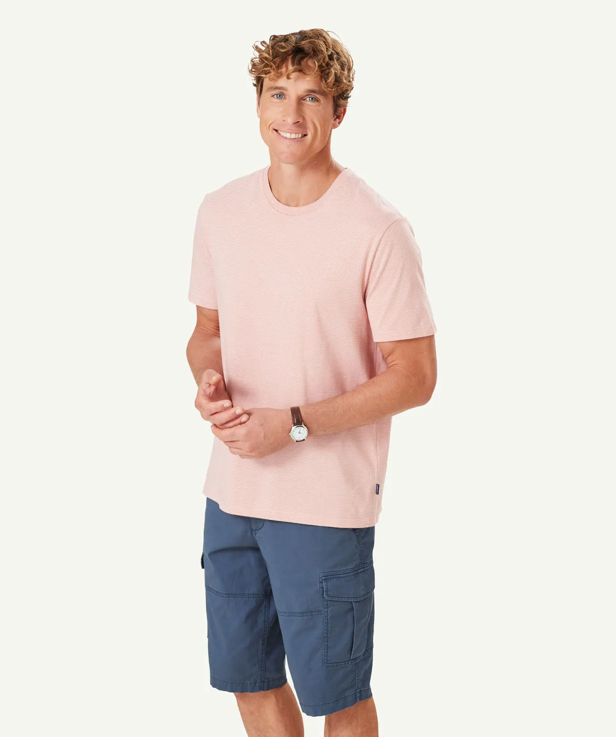 Weekend Stripe T-shirt - Apricot sold by GAZMAN product image thumbnail 5