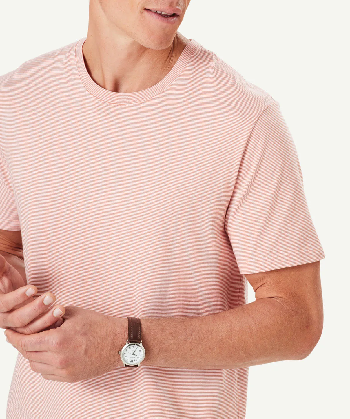 Weekend Stripe T-shirt - Apricot sold by GAZMAN product image thumbnail 4