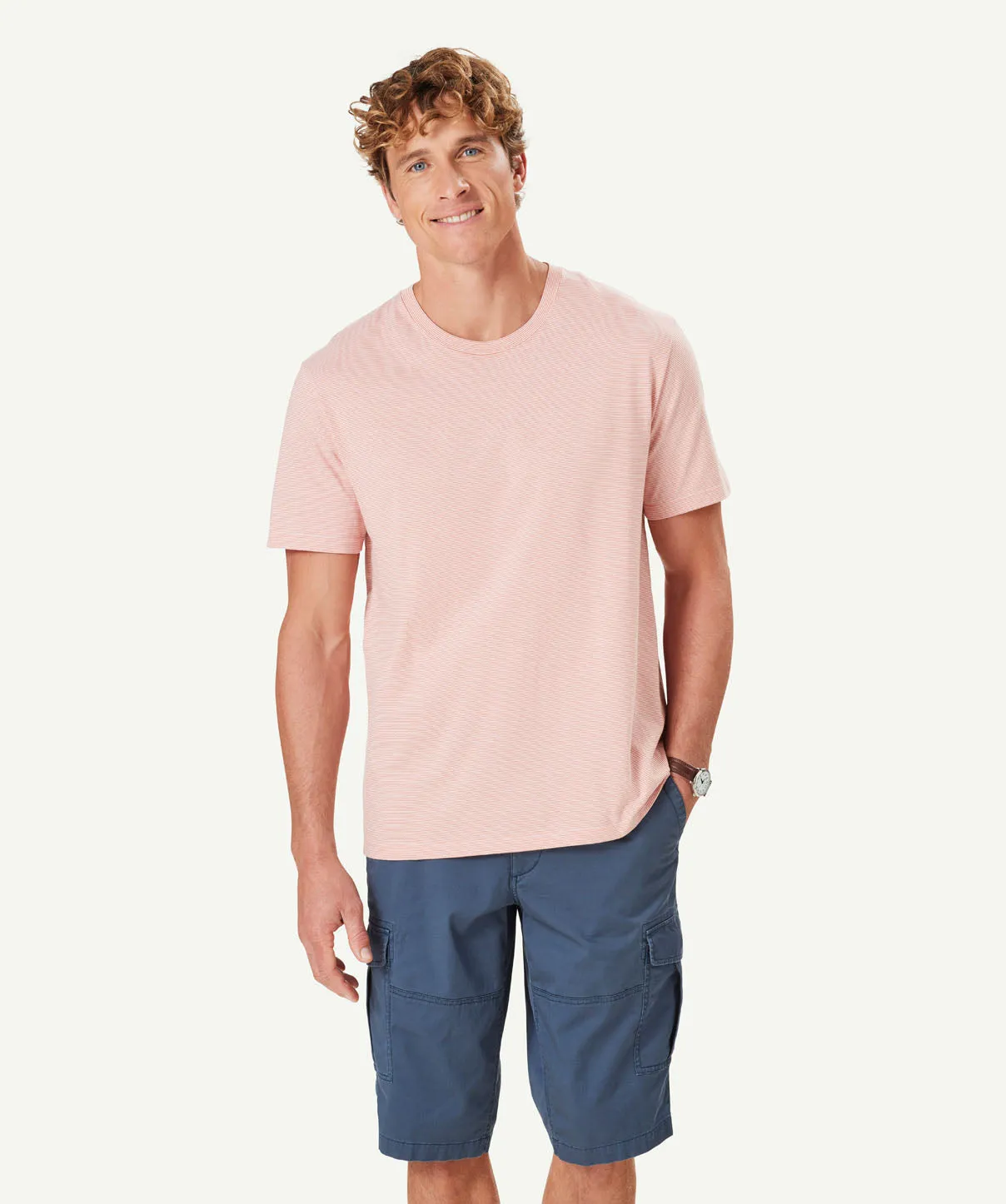 Weekend Stripe T-shirt - Apricot sold by GAZMAN