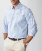 Easy Care Melange Gingham Long Sleeve Shirt - Blue sold by GAZMAN