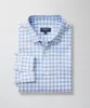 Easy Care Melange Gingham Long Sleeve Shirt - Blue sold by GAZMAN