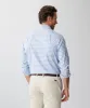 Easy Care Melange Gingham Long Sleeve Shirt - Blue sold by GAZMAN