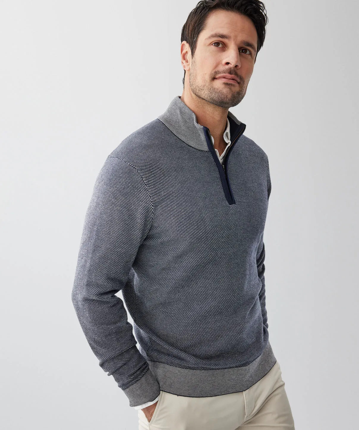 Twill High Flex Half Zip Knit - Navy sold by GAZMAN product image thumbnail 4