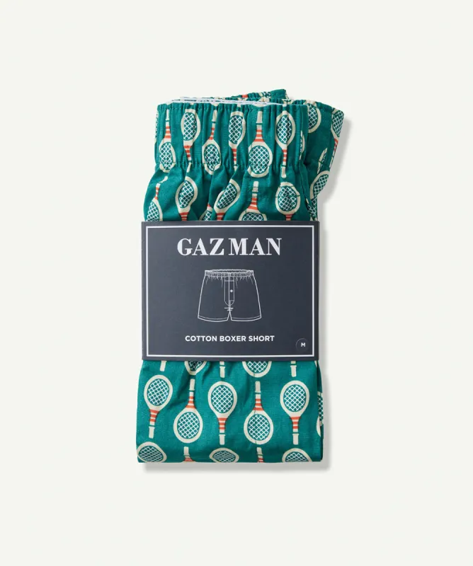 Match Point Print Boxers - Green sold by GAZMAN