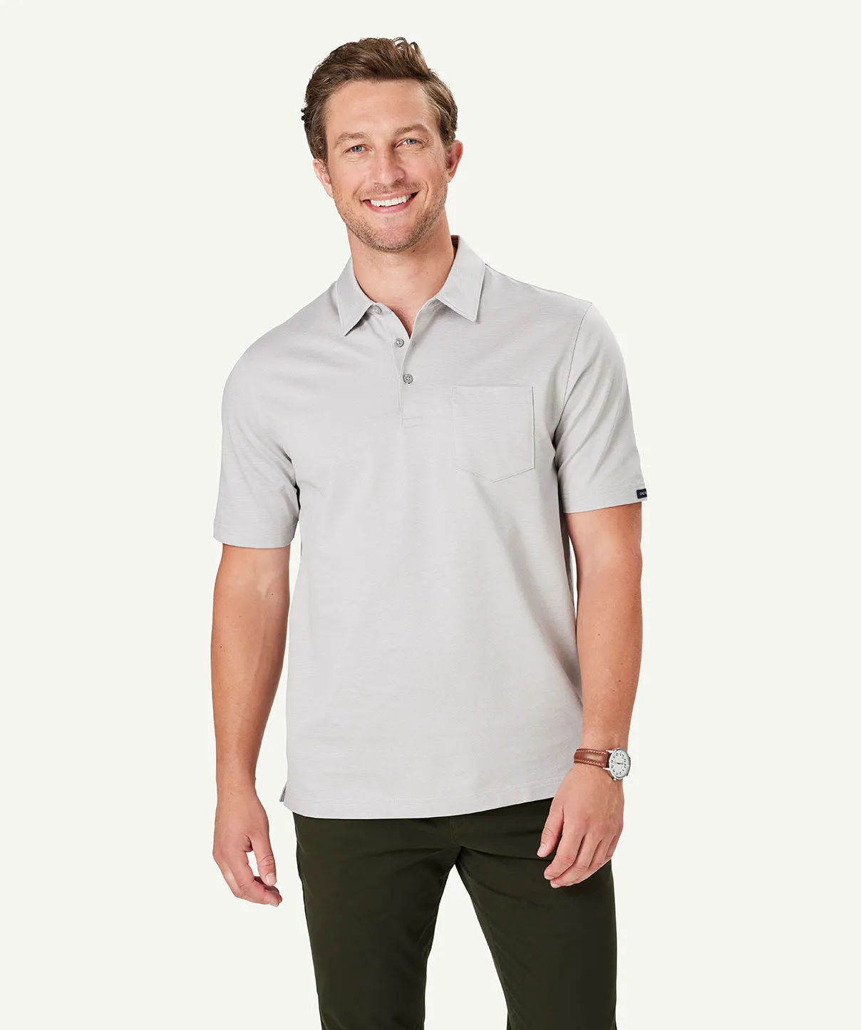Smart Jacquard Polo - Grey sold by GAZMAN