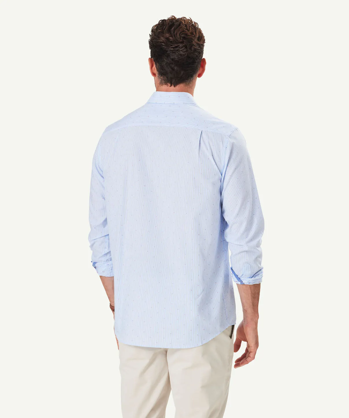 Casual Stripe Dobby Long Sleeve Shirt - Pale Blue sold by GAZMAN product image thumbnail 3