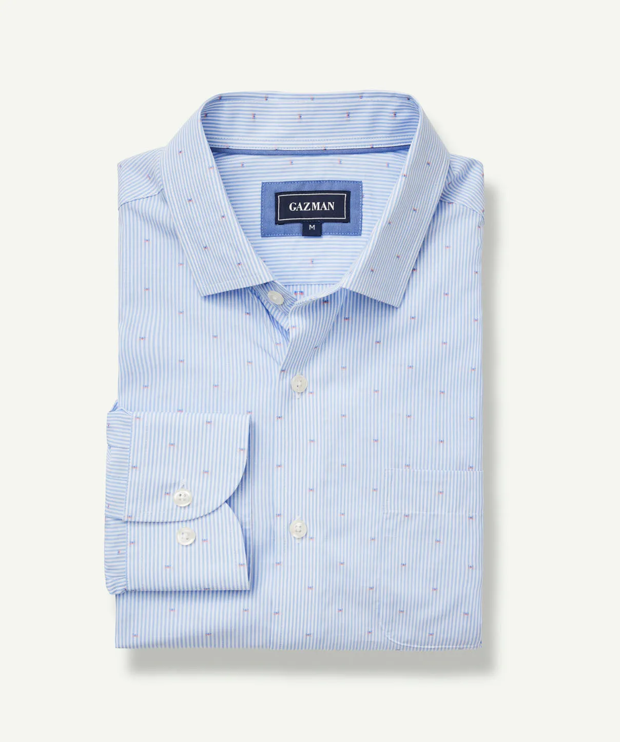 Casual Stripe Dobby Long Sleeve Shirt - Pale Blue sold by GAZMAN product image thumbnail 2