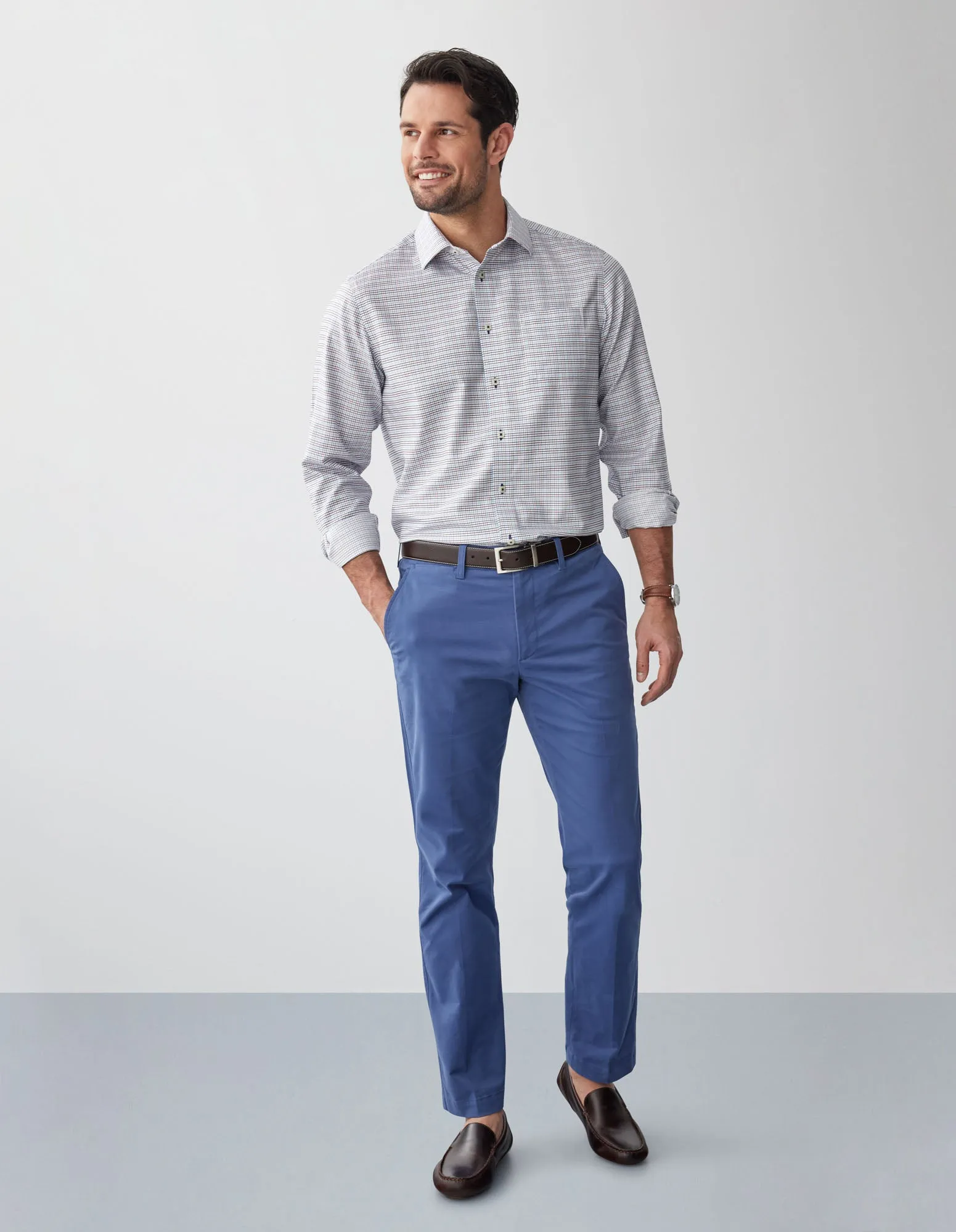 Tailored Non-Iron Check Long Sleeve Shirt - Multi Check sold by GAZMAN product image thumbnail 5