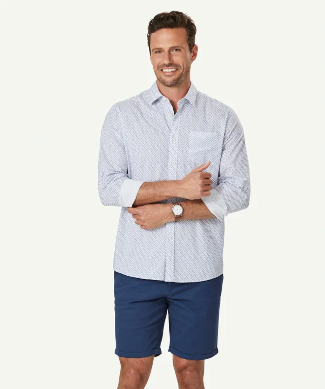 Casual Floral Print Long Sleeve Shirt - Blue sold by GAZMAN