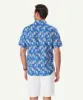 Linen Blend Sailing Print Short Sleeve Shirt - Royal sold by GAZMAN