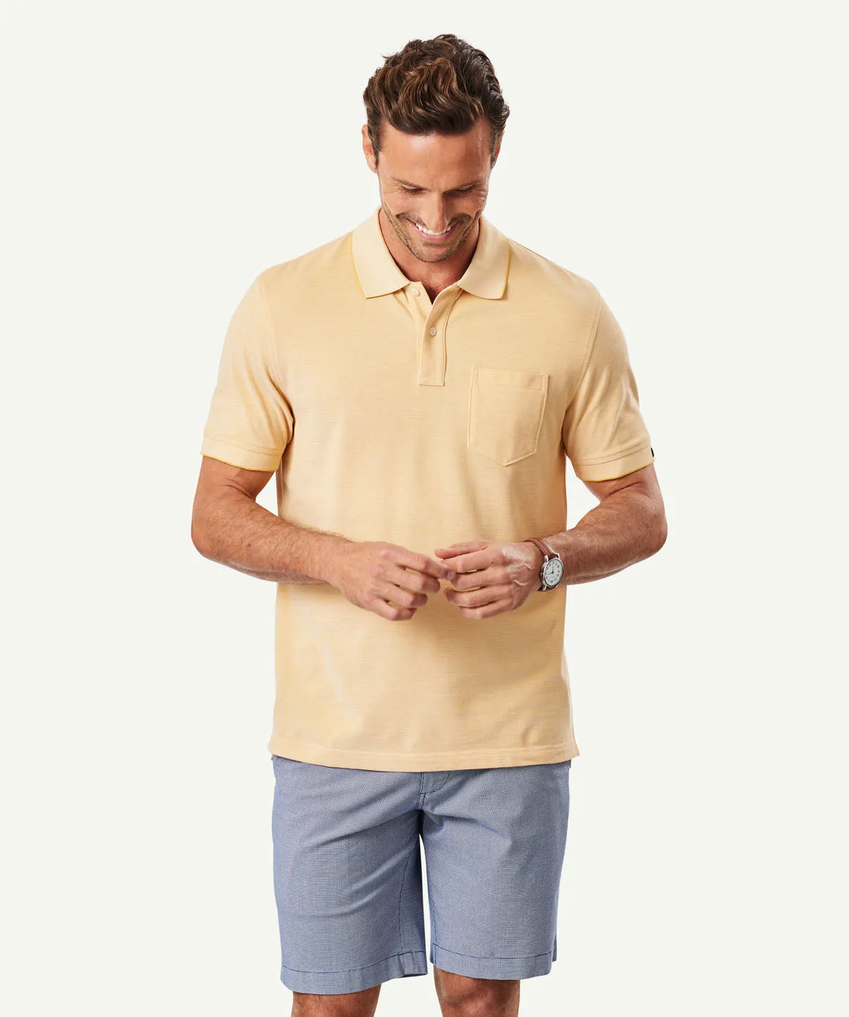 Oxford Pocket Polo Shirt - Amber Yellow sold by GAZMAN