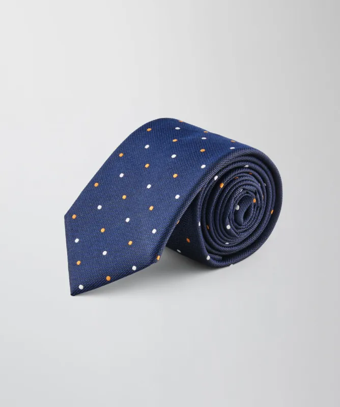 Silk Polkadot Tie - Navy sold by GAZMAN