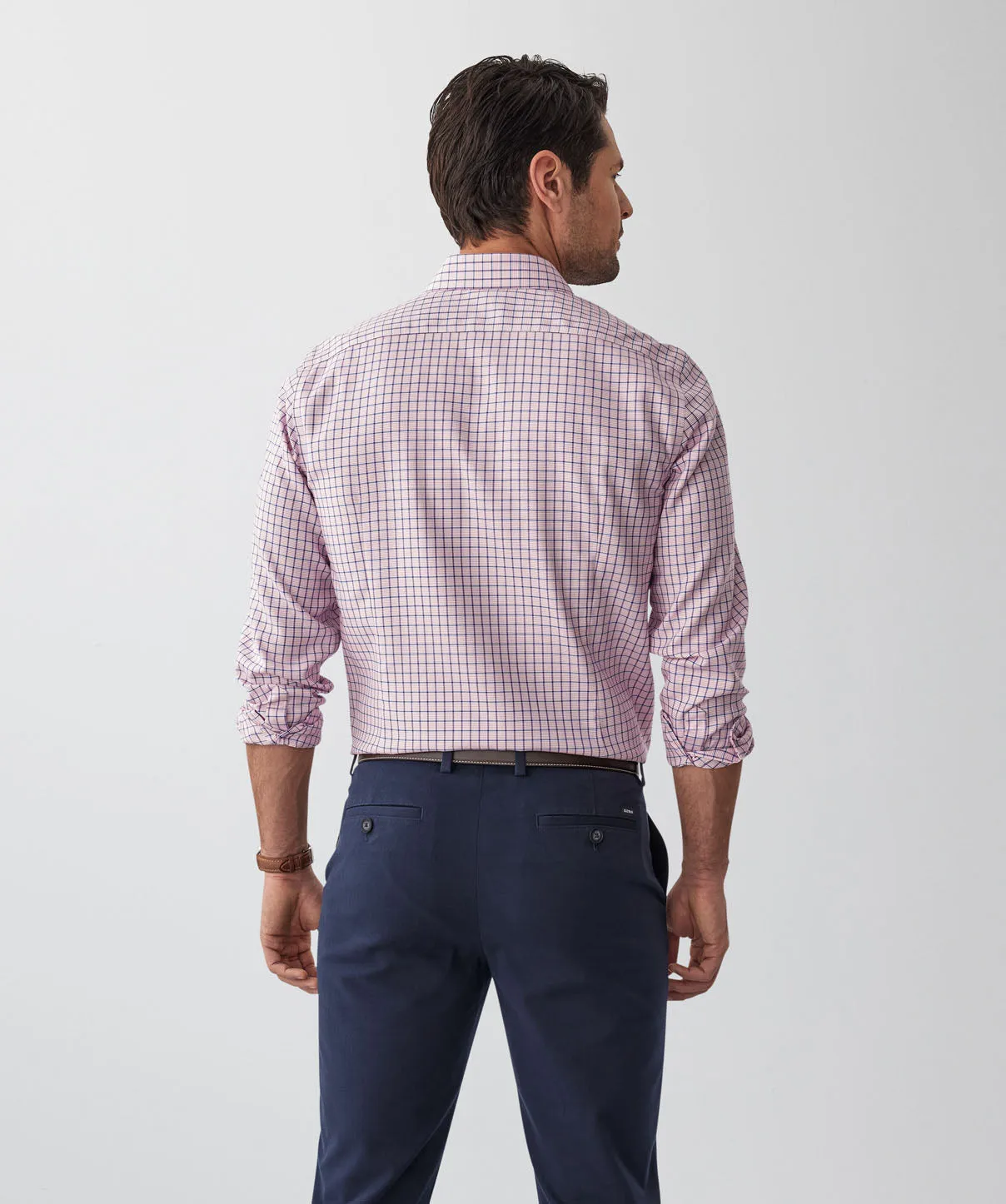 Tailored Non-Iron Twill Check Long Sleeve Shirt - Bright Pink sold by GAZMAN product image thumbnail 4
