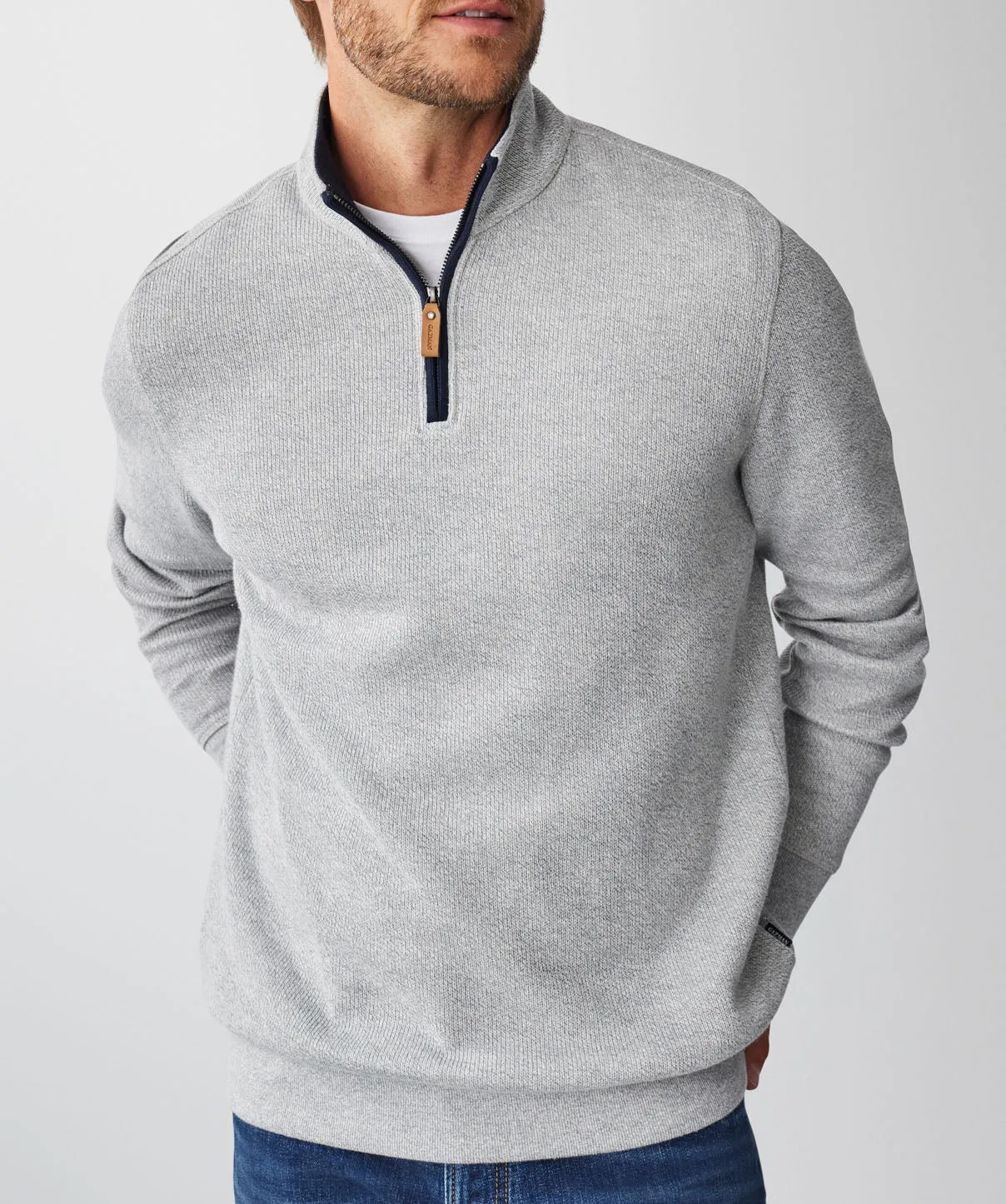 Half Zip French Rib Sweat - Grey Marle sold by GAZMAN product image thumbnail 5
