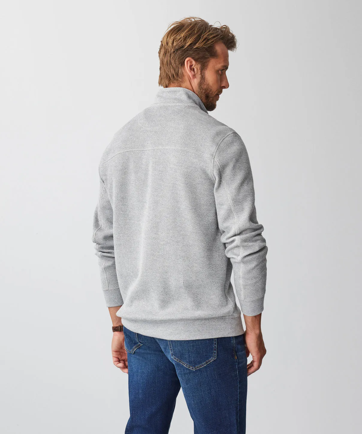 Half Zip French Rib Sweat - Grey Marle sold by GAZMAN product image thumbnail 4
