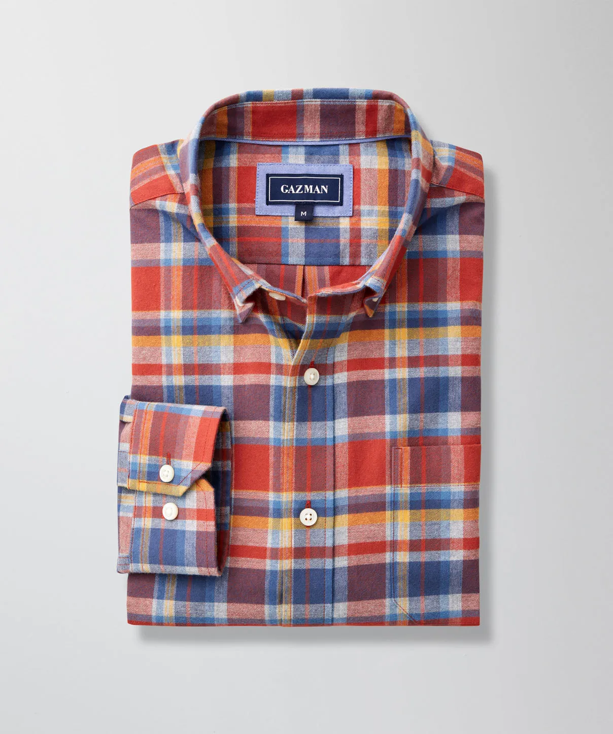 Brushed Twill Multi Check Long Sleeve Shirt - Multi Check sold by GAZMAN product image thumbnail 3