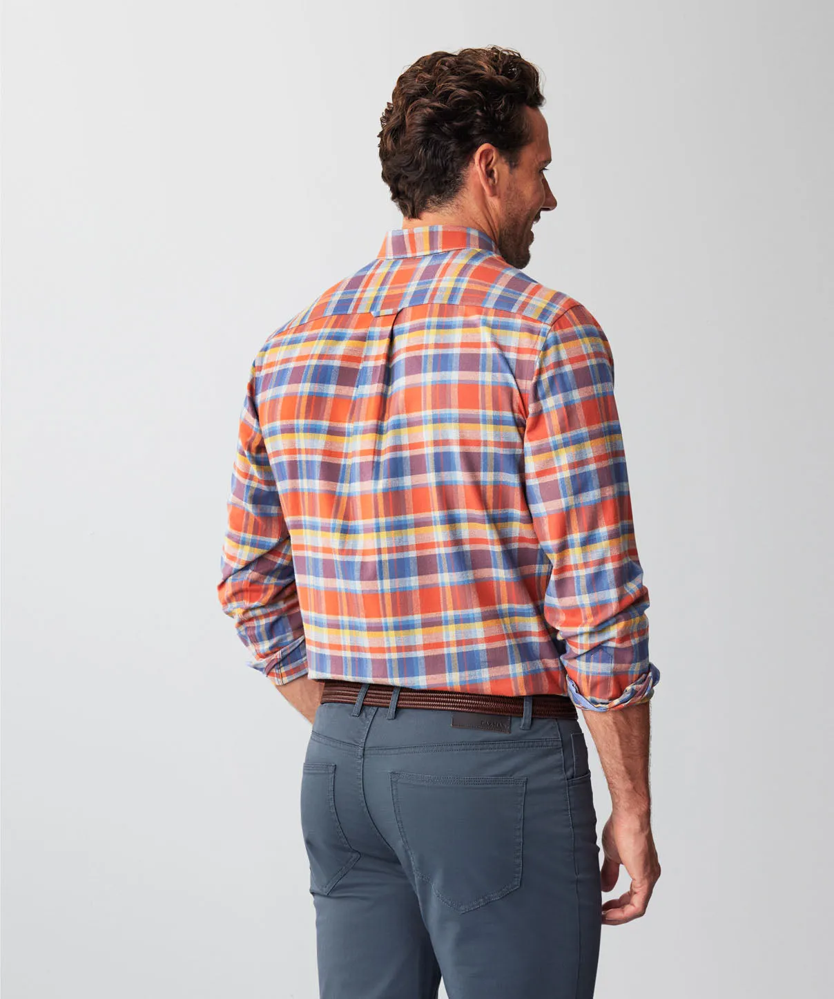 Brushed Twill Multi Check Long Sleeve Shirt - Multi Check sold by GAZMAN product image thumbnail 4