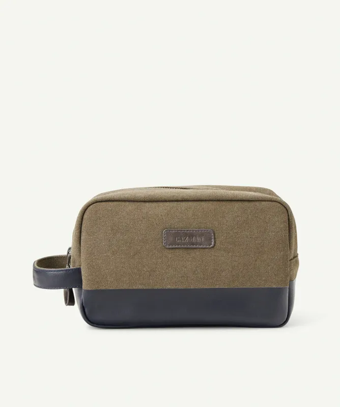 Canvas Wash Bag - Khaki sold by GAZMAN