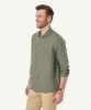 Pure French Linen Long Sleeve Shirt - Olive sold by GAZMAN