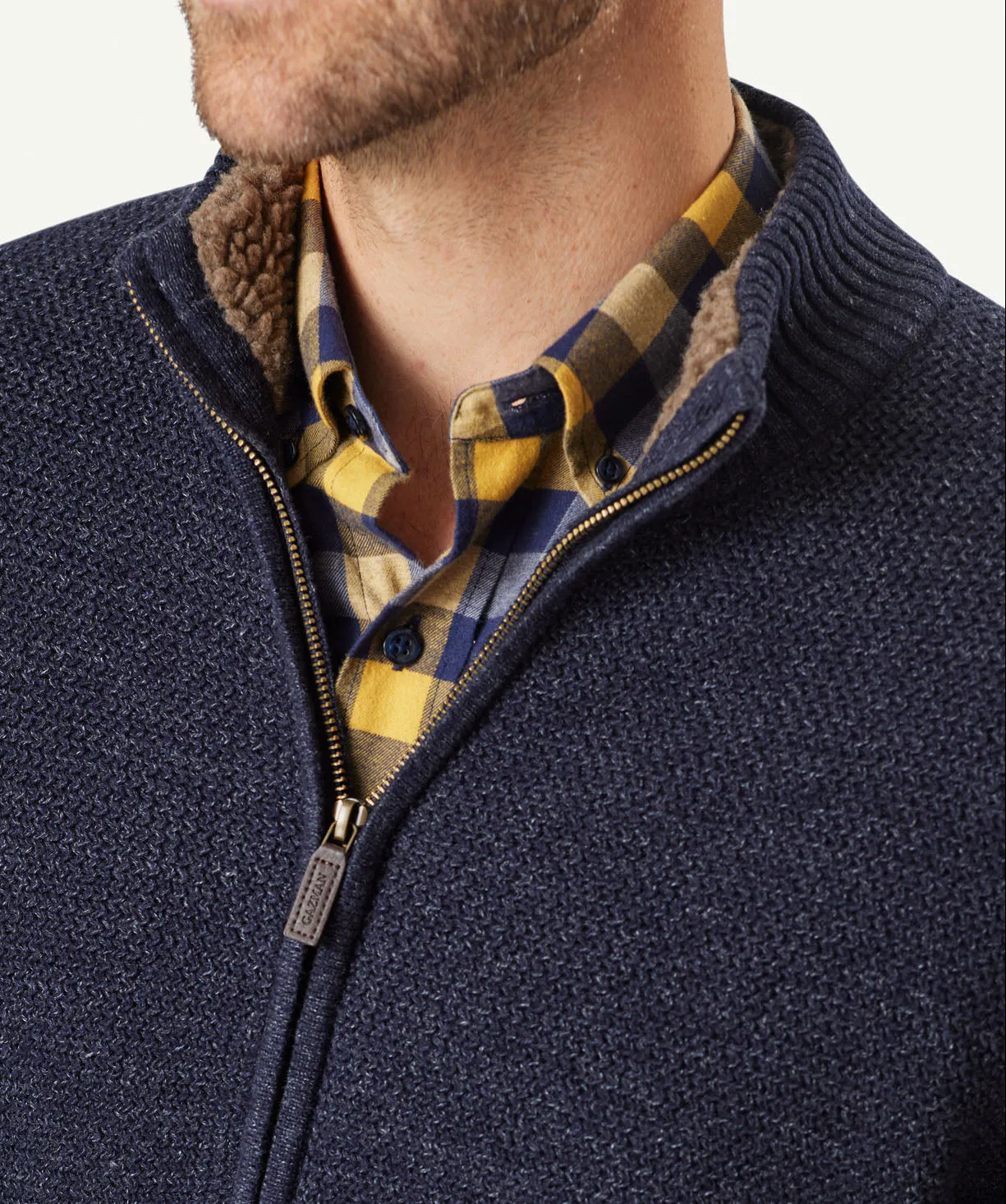 Wool Blend Bomber - Navy sold by GAZMAN product image thumbnail 4