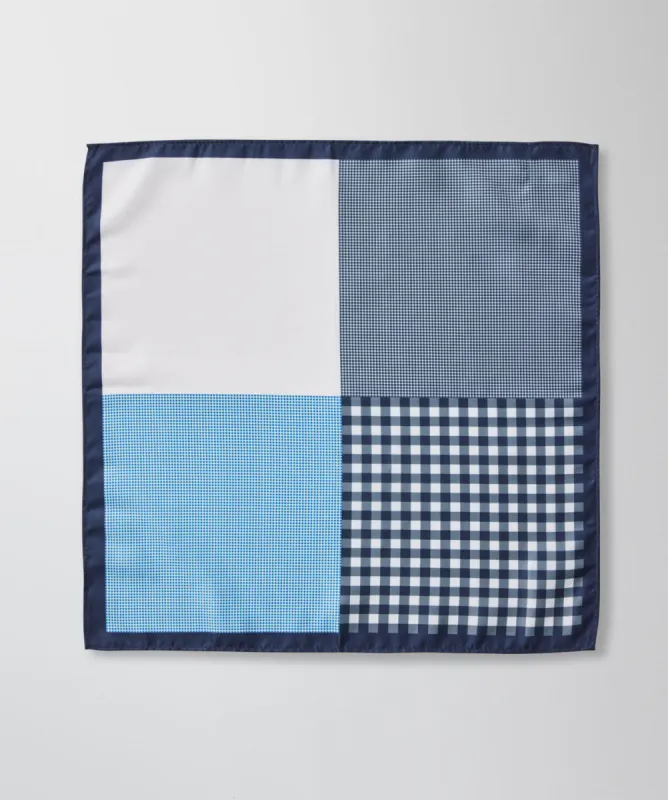 Quarter Design Pocket Square - Navy sold by GAZMAN