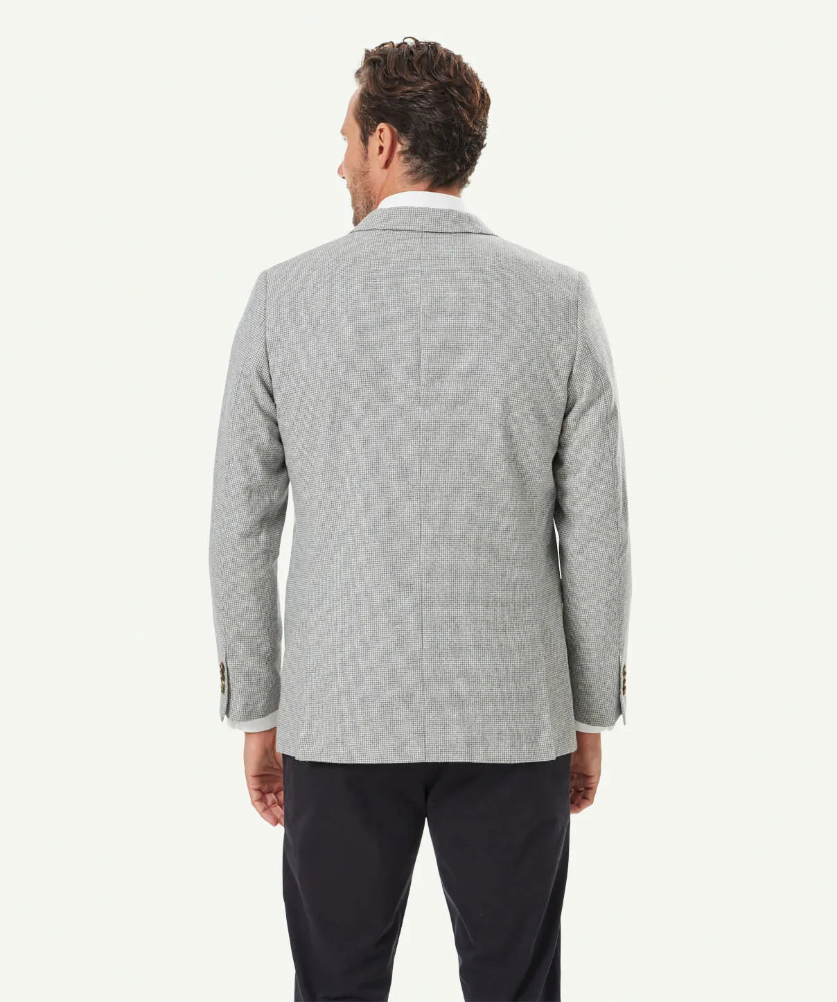 Wool Blend Houndstooth Sports Jacket - Light Grey sold by GAZMAN product image thumbnail 3