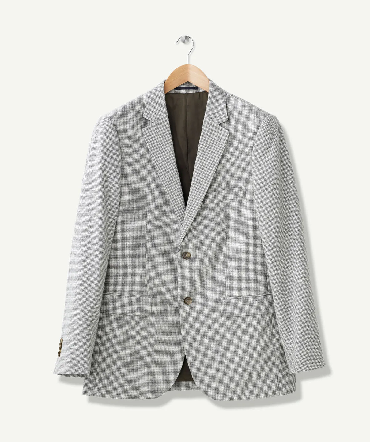 Wool Blend Houndstooth Sports Jacket - Light Grey sold by GAZMAN product image thumbnail 2