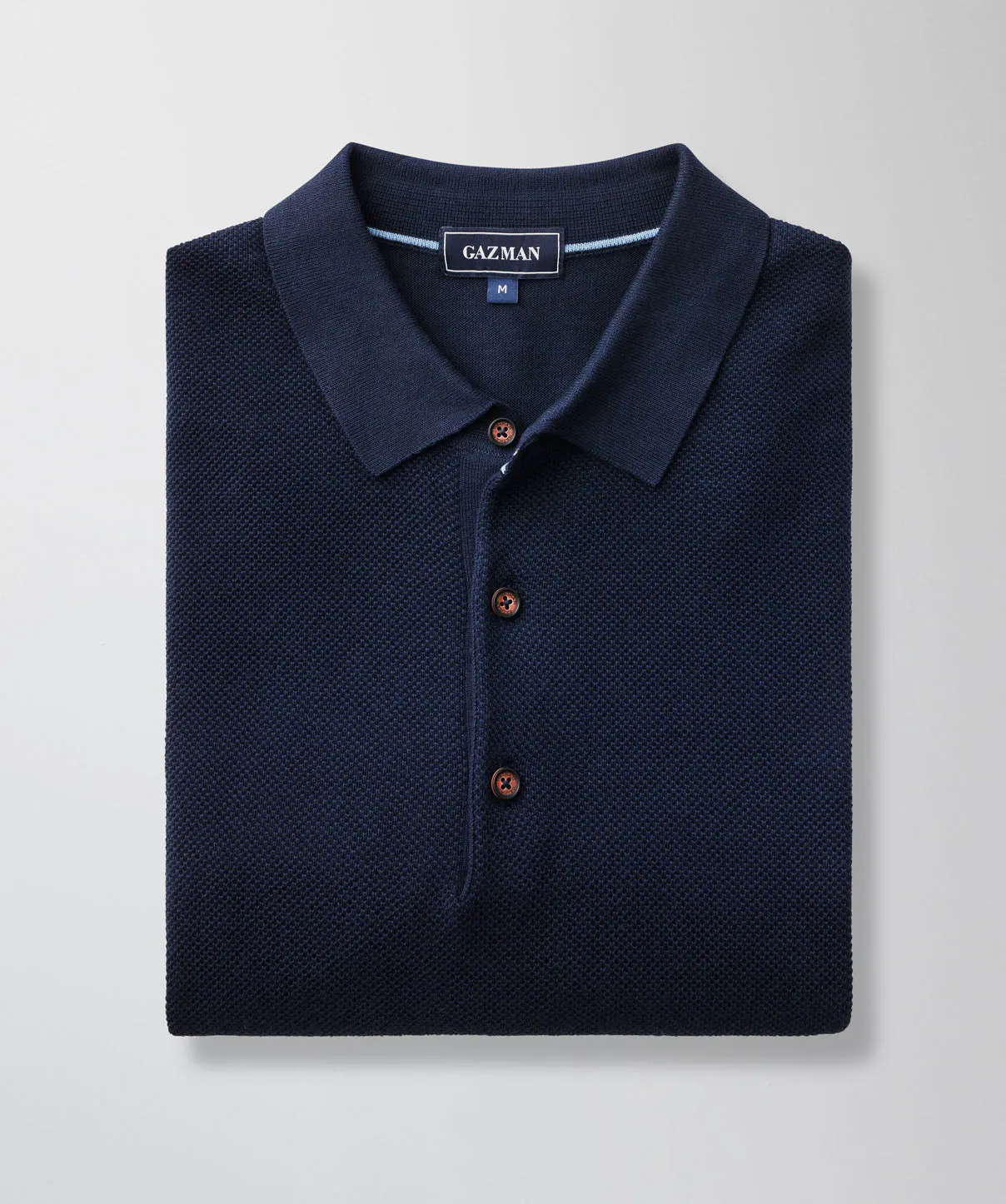 Textured Knit Polo - Navy sold by GAZMAN product image thumbnail 2