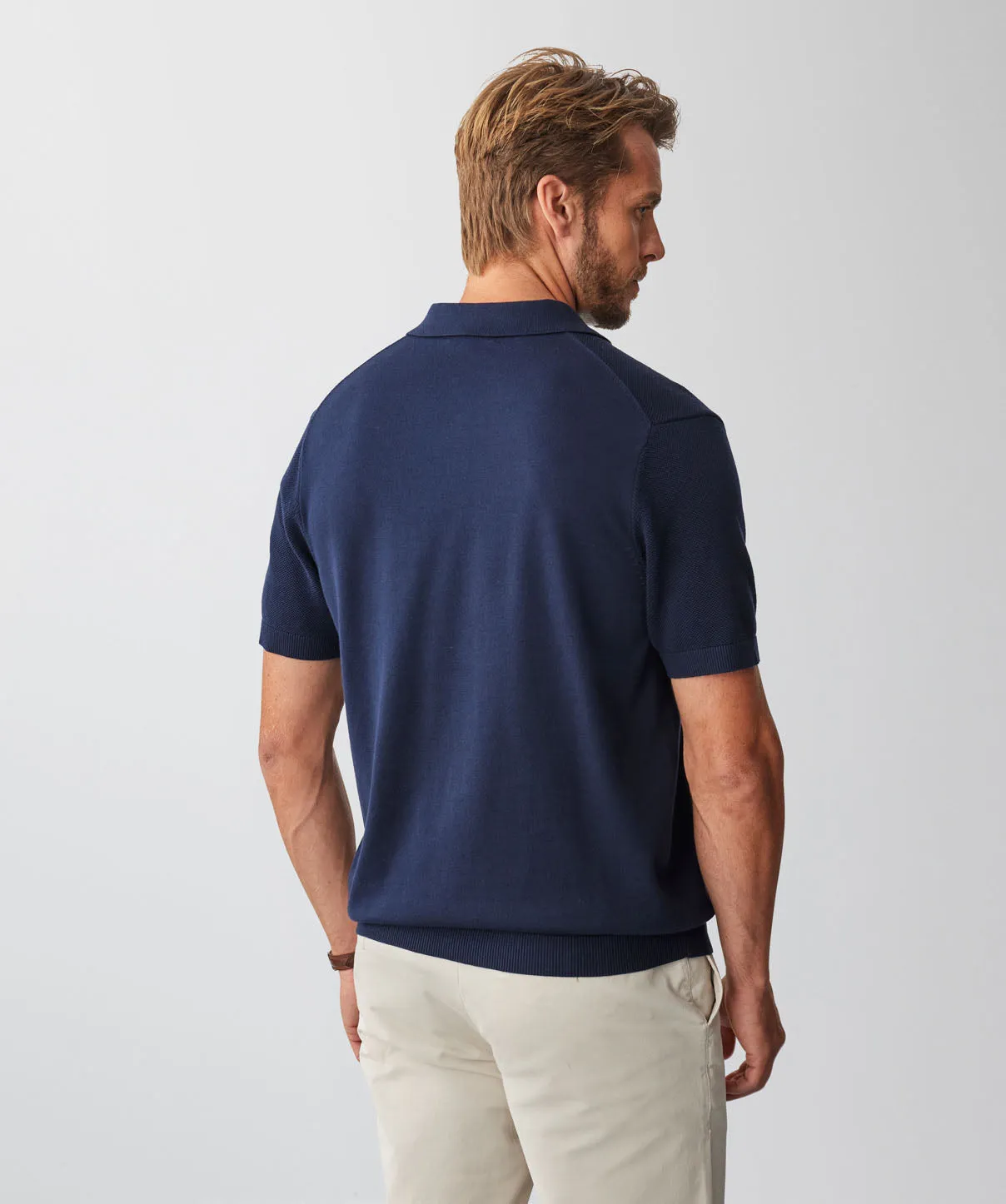 Textured Knit Polo - Navy sold by GAZMAN product image thumbnail 4