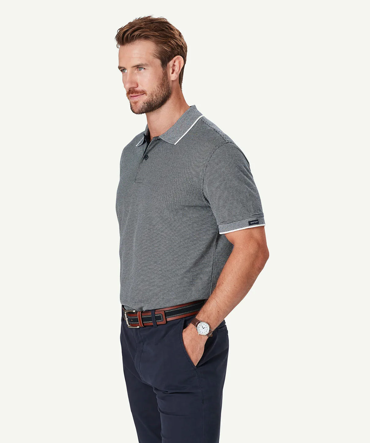 Smart Jacquard Polo - Navy sold by GAZMAN product image thumbnail 5