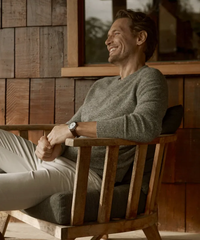 Lambswool Crew Neck Knit - Grey Mix sold by GAZMAN