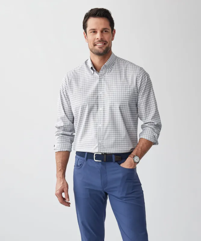 GAZFLEX Performance Twill Check Long Sleeve Shirt - Sage sold by GAZMAN