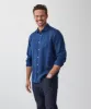 Pure French Linen Long Sleeve Shirt - Navy sold by GAZMAN