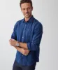 Pure French Linen Long Sleeve Shirt - Navy sold by GAZMAN