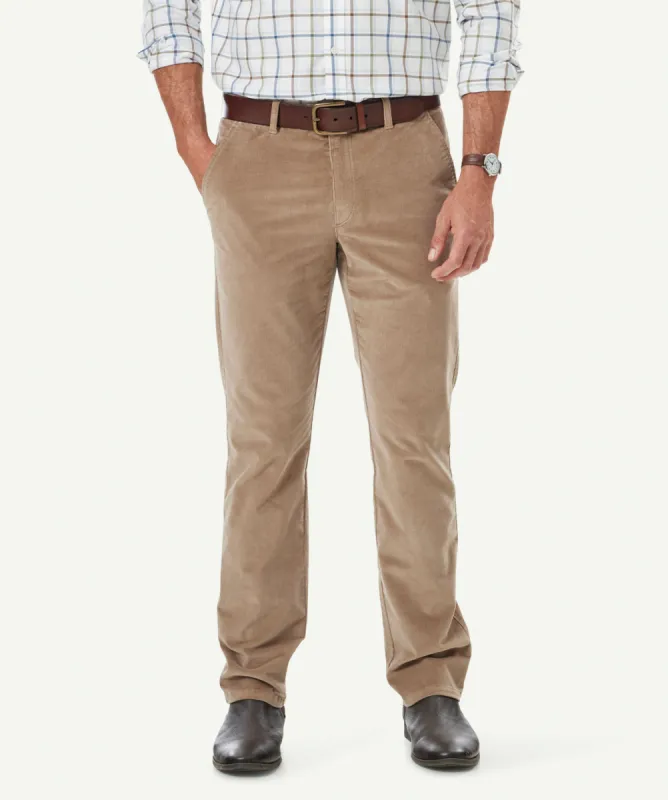 Stretch Fine Cord Pants - Pebble sold by GAZMAN