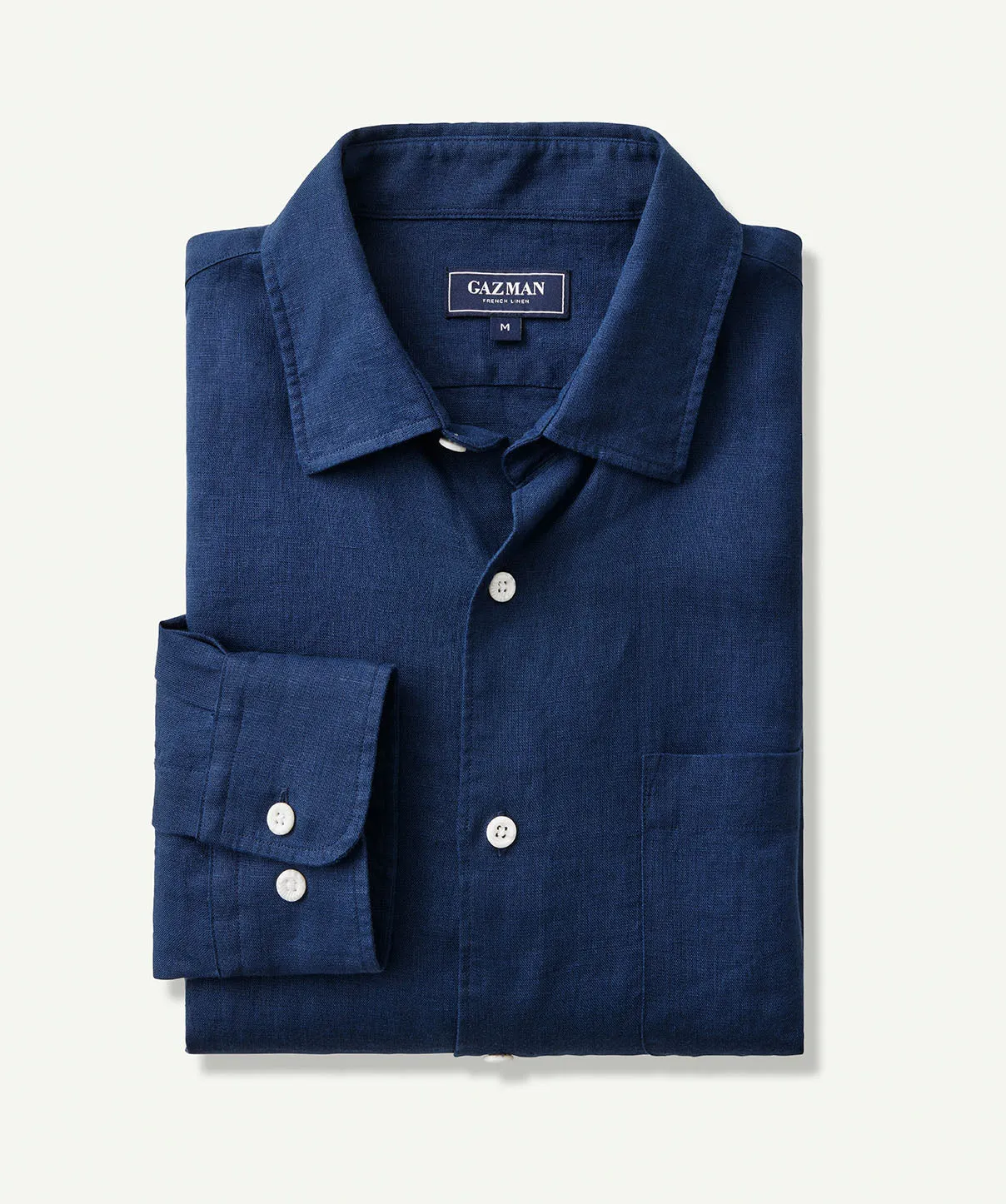 Pure French Linen Long Sleeve Shirt - Navy sold by GAZMAN product image thumbnail 2