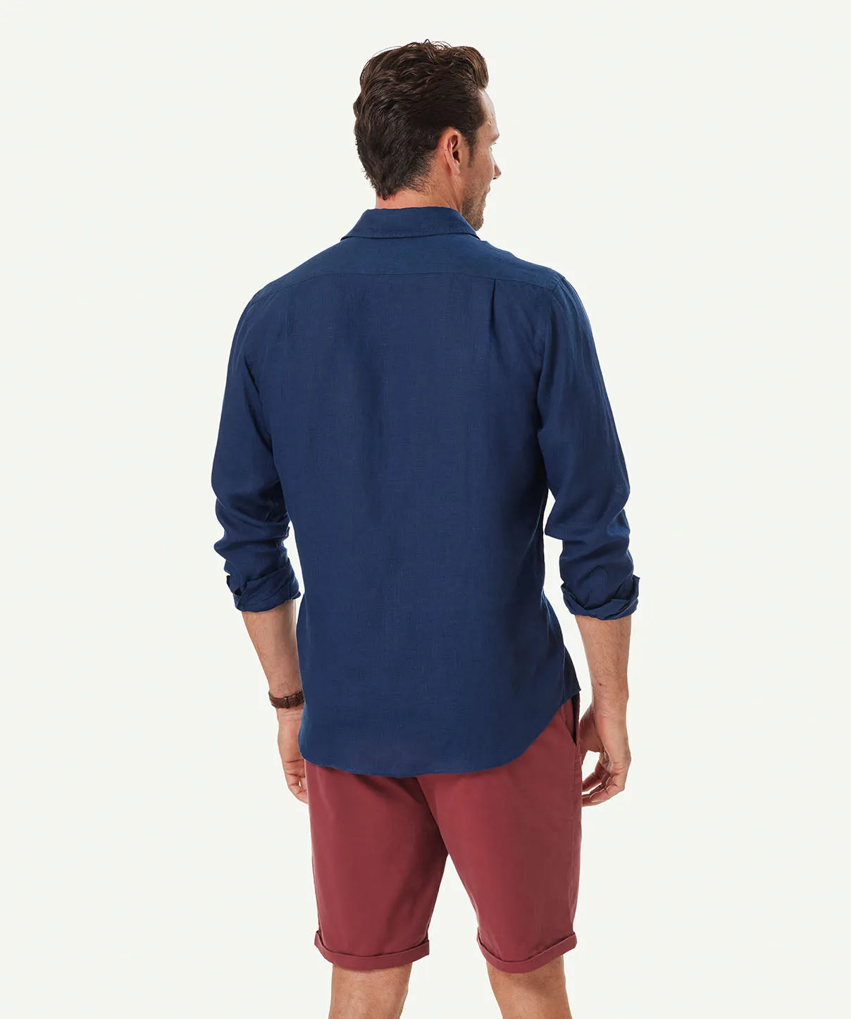 Pure French Linen Long Sleeve Shirt - Navy sold by GAZMAN product image thumbnail 3