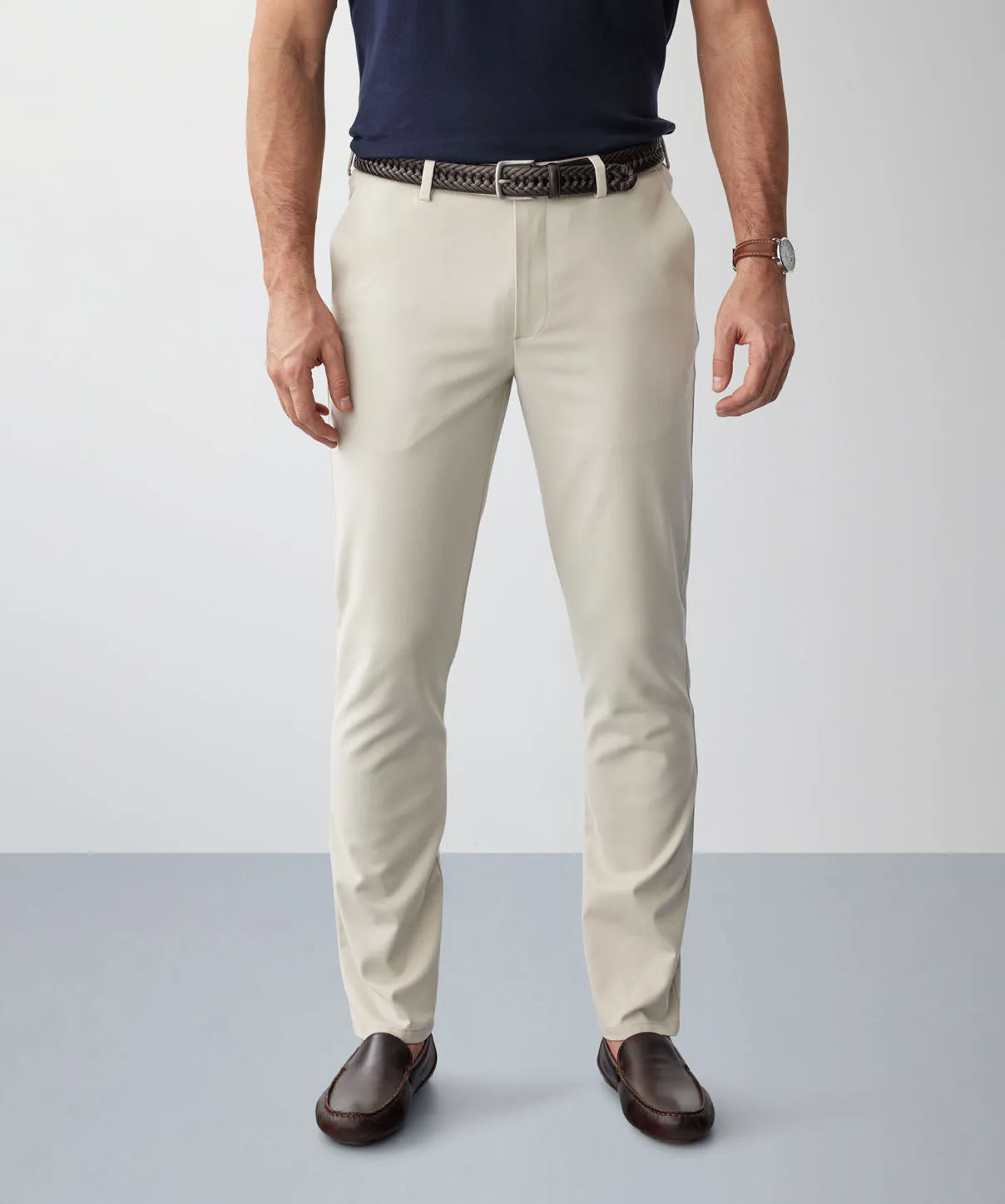 Non-Iron Modern Chino Pants - Stone sold by GAZMAN